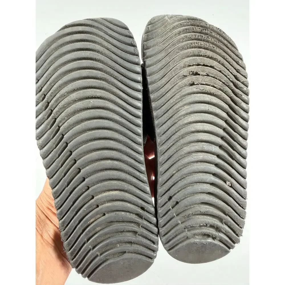 Nike Kawa Slide Black White Swoosh Slip On Sandals Kids Size 12